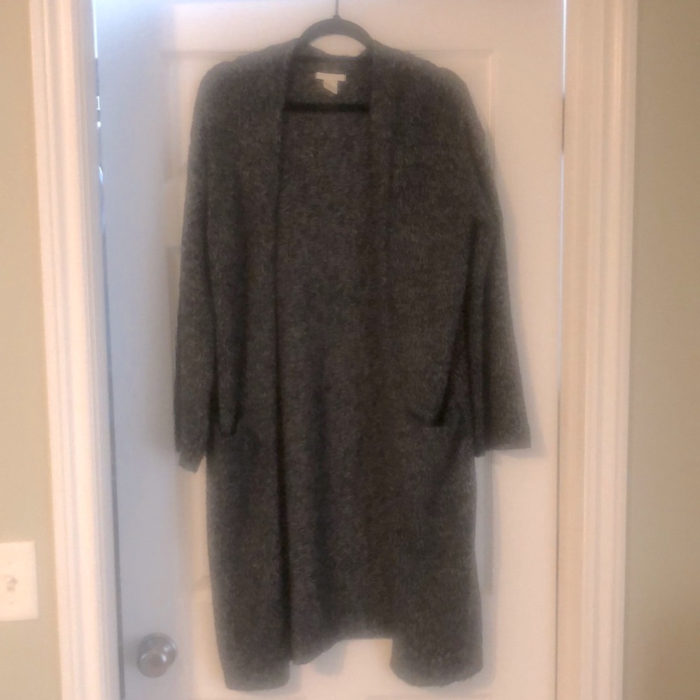 Black and grey oversized below the knee sweater